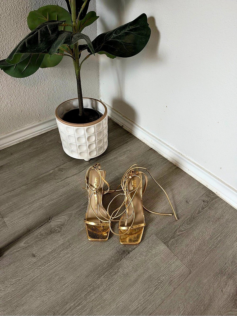 EGO Gold Strappy Heels